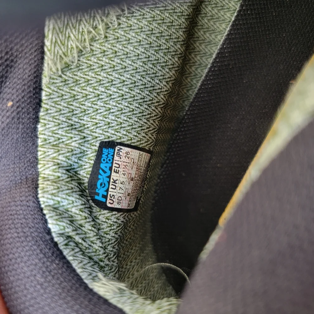 Hoka Speedgoat 5 Mid GTX Gore-Tex WATERPROOF Hiking Boots Black / Orange Yellow - Picture 9 of 12